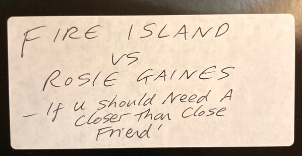 Fire Island vs Rosie Gaines - If You Should Need A Closer Than Close Friend | Not On Label (Fire Island) (mind 001) - main