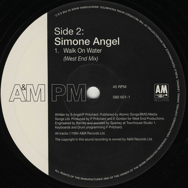 Simone Angel - Walk On Water | A&M PM (580 601-1) - 4