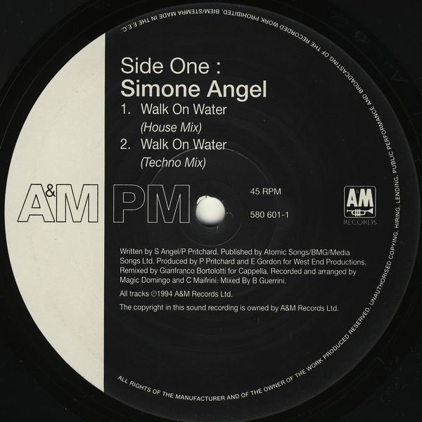 Simone Angel - Walk On Water | A&M PM (580 601-1) - 3