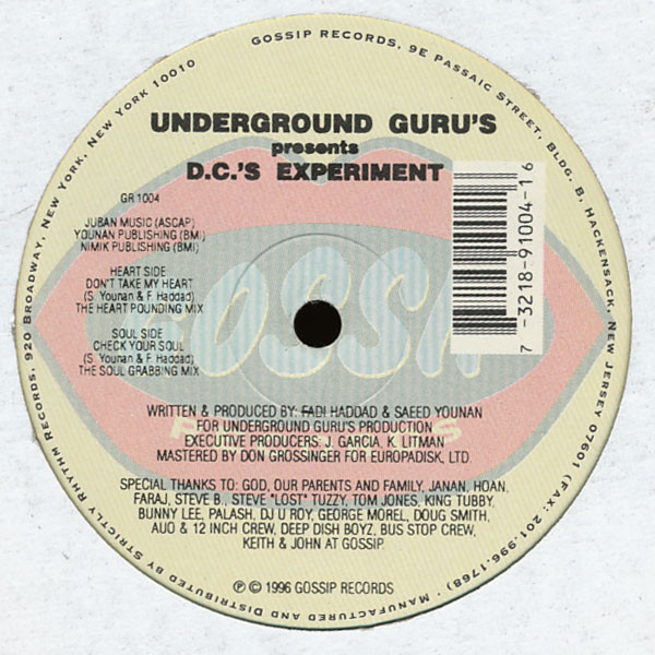 Underground Guru's Presents D.C.'s Experiment - Don't Take My Heart | Gossip Records (GR 1004) - 4