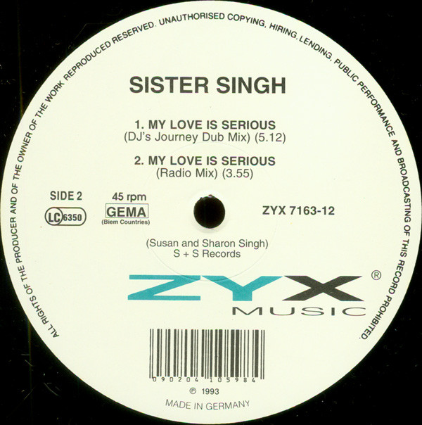 Sister Singh - My Love Is Serious | ZYX Music (ZYX 7163-12) - 2 Sister Singh - My Love Is Serious | ZYX Music (ZYX 7163-12) - 2