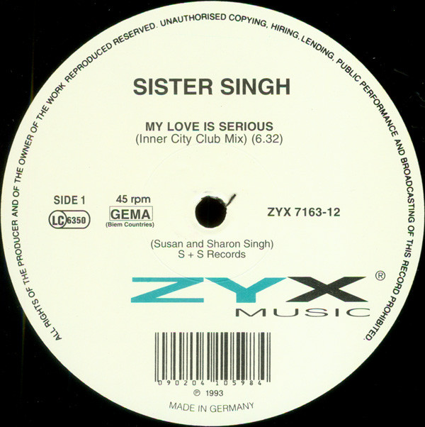 Sister Singh - My Love Is Serious | ZYX Music (ZYX 7163-12) - main Sister Singh - My Love Is Serious | ZYX Music (ZYX 7163-12) - main