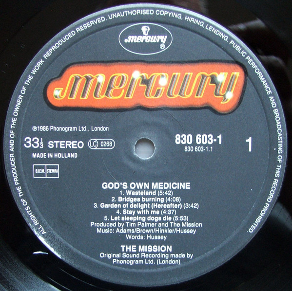 The Mission - Gods Own Medicine | Mercury (830 603-1) - 3