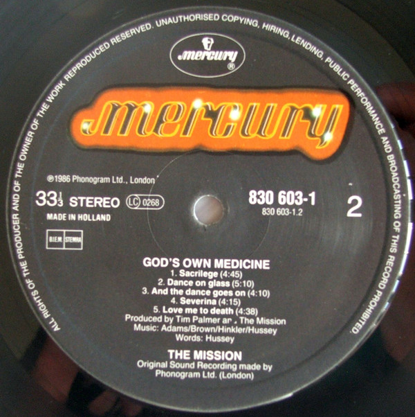 The Mission - Gods Own Medicine | Mercury (830 603-1) - 4