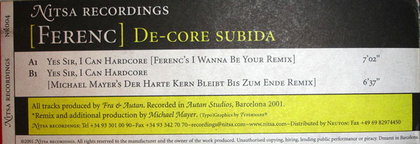 Ferenc - De-Core Subida | Nitsa Recordings (NR 004) - main