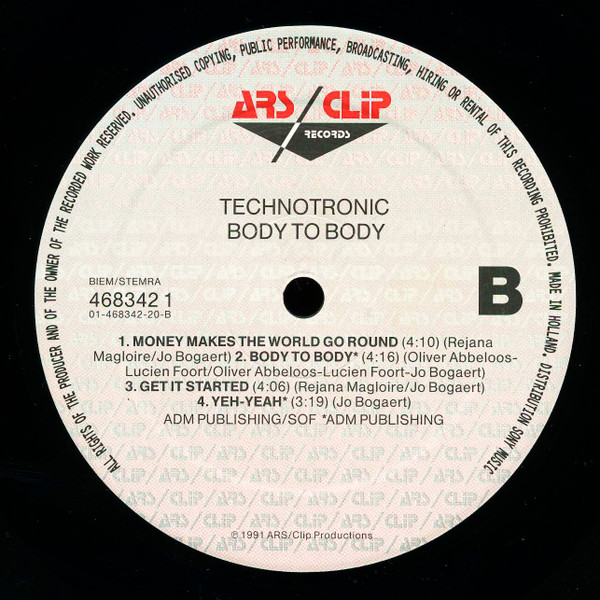 Technotronic - Body To Body | ARS/Clip Records (468342 1) - 4