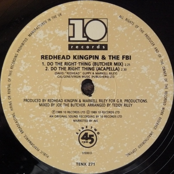 Redhead Kingpin And The FBI - Do The Right Thing | 10 Records (TENX 271) - 4 Redhead Kingpin And The FBI - Do The Right Thing | 10 Records (TENX 271) - 4