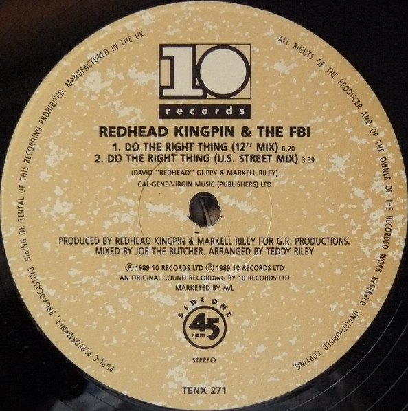 Redhead Kingpin And The FBI - Do The Right Thing | 10 Records (TENX 271) - 3 Redhead Kingpin And The FBI - Do The Right Thing | 10 Records (TENX 271) - 3
