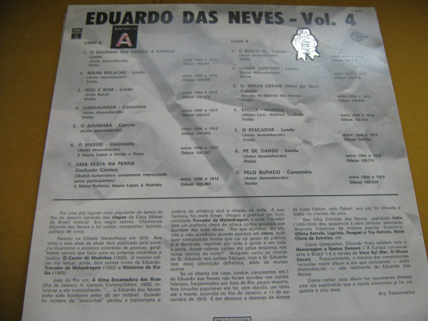 Monumento Da Música Popular Brasileira - Os Pioneiros Vol. 4 - Eduardo Das Neves