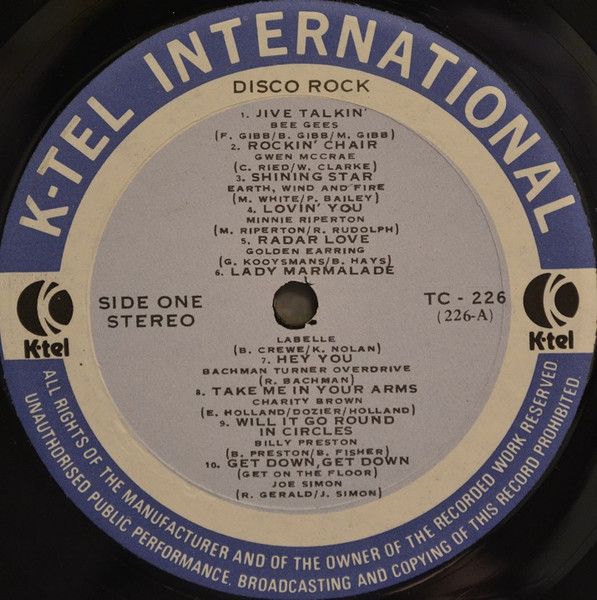 Various - Disco Rock | K-Tel (TC-226) - 3 Various - Disco Rock | K-Tel (TC-226) - 3