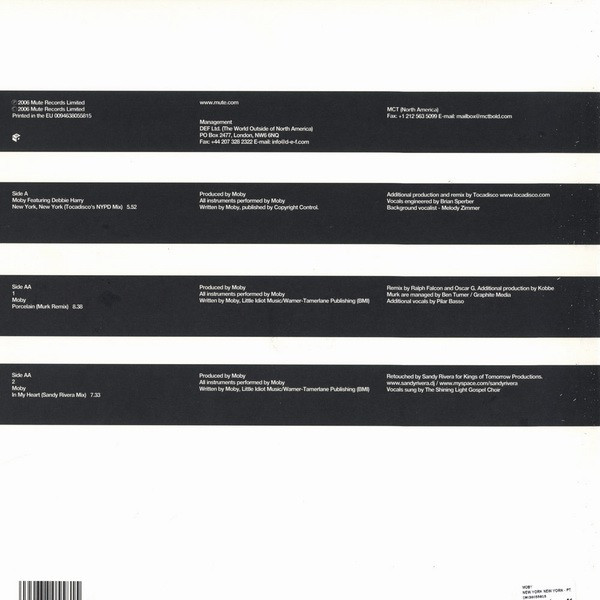 Moby - New York, New York • Porcelain • In My Heart • Remixes | Mute (L12MUTE371) - 2