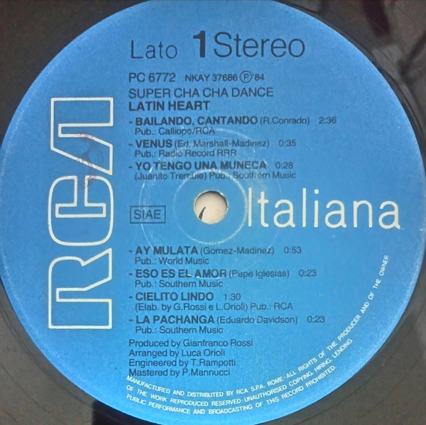 Latin Heart - Super Cha Cha Dance | RCA Italiana (PC 6772) - 3