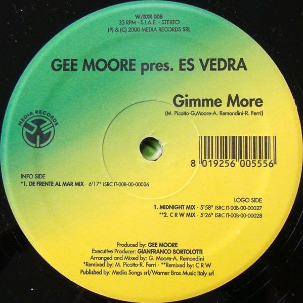 Gee Moore Pres. Es Vedra - Gimme More | W/BXR (W/BXR 008) - main Gee Moore Pres. Es Vedra - Gimme More | W/BXR (W/BXR 008) - main