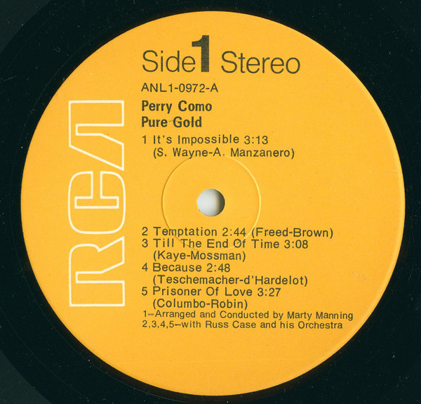 Perry Como - Pure Gold | RCA (ANL1-0972(e)) - 3