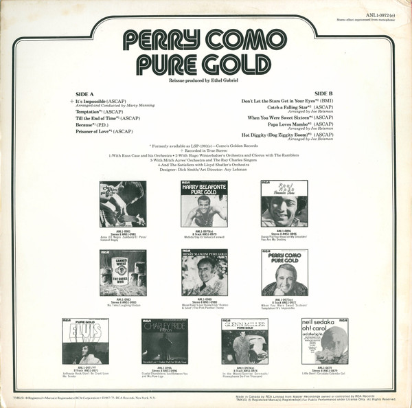 Perry Como - Pure Gold | RCA (ANL1-0972(e)) - 2
