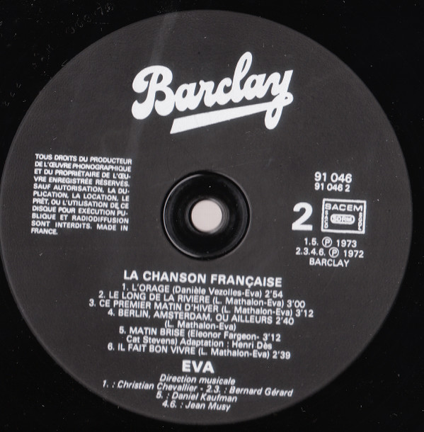 Eva - La Chanson Francaise | Barclay (91046) - 4