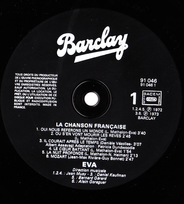 Eva - La Chanson Francaise | Barclay (91046) - 3