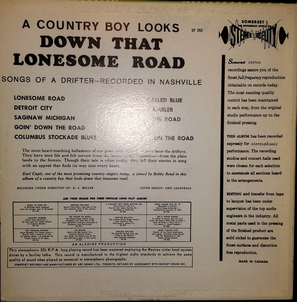 Earl Cupit And Bobby Bond - A Country Boy Looks Down That Lonesome Road | Somerset Music (S252) - 4 Earl Cupit And Bobby Bond - A Country Boy Looks Down That Lonesome Road | Somerset Music (S252) - 4