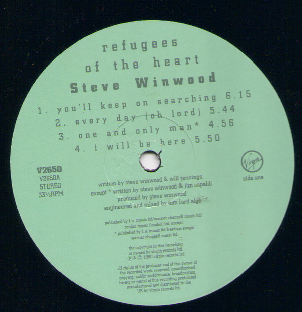 Steve Winwood - Refugees Of The Heart | Virgin (V 2650) - 2
