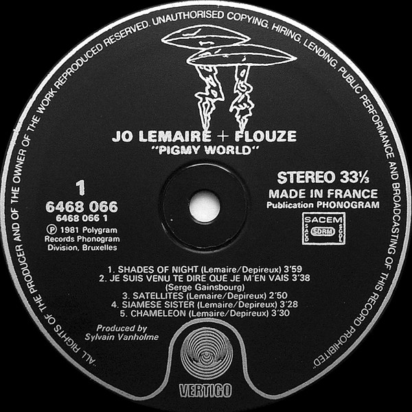 Jo Lemaire + Flouze - Pigmy World | Vertigo (6468 066) - 3