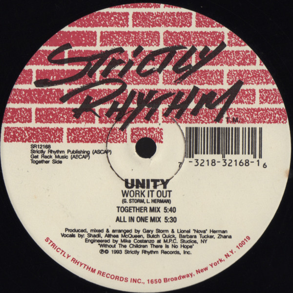Unity - Work It Out | Strictly Rhythm (SR12168) - 2 Unity - Work It Out | Strictly Rhythm (SR12168) - 2