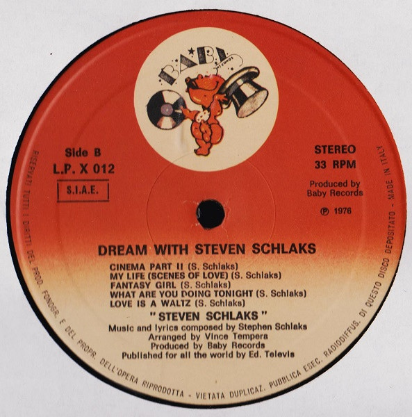 Stephen Schlaks - Dream With Steven Schlaks | Baby Records (LP. X 012) - 5