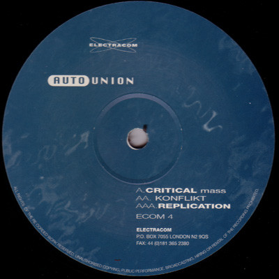 Auto Union - Critical Mass | Electracom (ECOM 04)