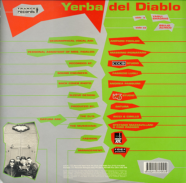 Datura - Yerba Del Diablo | Trance Records (LSD 008) - 2 Datura - Yerba Del Diablo | Trance Records (LSD 008) - 2