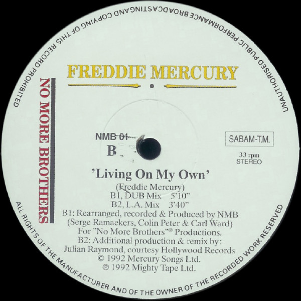 Freddie Mercury - Living On My Own (The Remixes) | No More Brothers (NMB 01) - 4