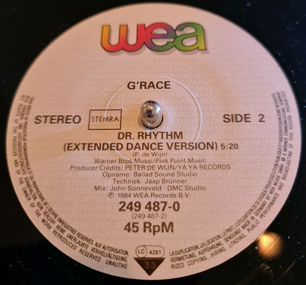 G'Race - Dr. Rhythm | WEA Records B.V. (249 487-0) - 3 G'Race - Dr. Rhythm | WEA Records B.V. (249 487-0) - 3