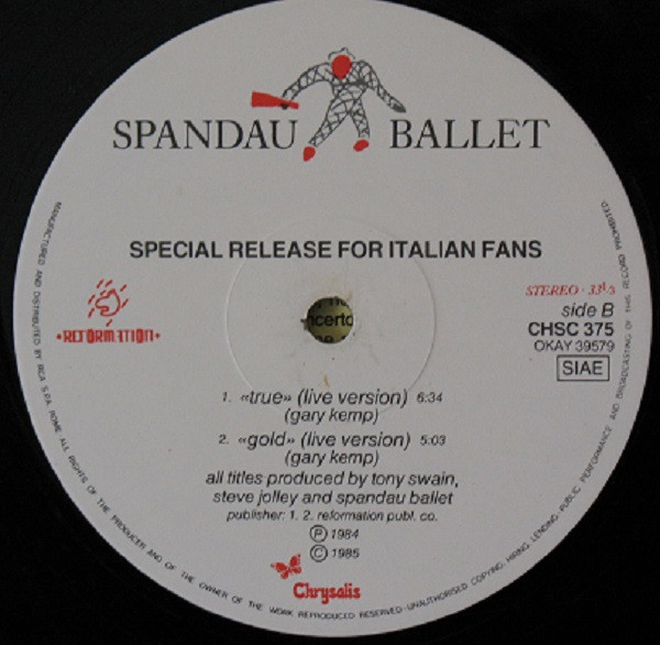 Spandau Ballet - Round And Round (Long Version) | Chrysalis (CHSC 375) - 4 Spandau Ballet - Round And Round (Long Version) | Chrysalis (CHSC 375) - 4