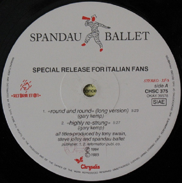 Spandau Ballet - Round And Round (Long Version) | Chrysalis (CHSC 375) - 3 Spandau Ballet - Round And Round (Long Version) | Chrysalis (CHSC 375) - 3
