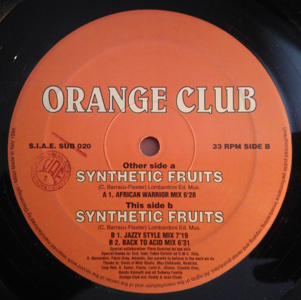Orange Club - Synthetic Fruits | Subway Records (SUB 020)