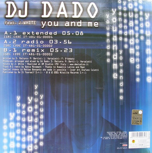 DJ Dado Feat. Glen White - You And Me | Do It Yourself Entertainment (DO IT 03-01) - 2 DJ Dado Feat. Glen White - You And Me | Do It Yourself Entertainment (DO IT 03-01) - 2