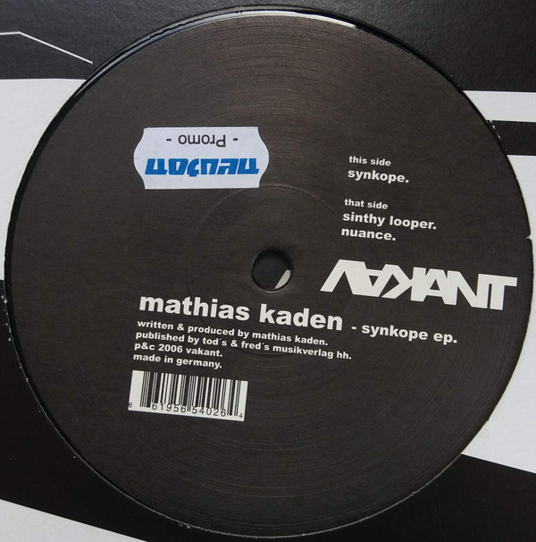Mathias Kaden - Synkope EP | Vakant (VA 011) - main