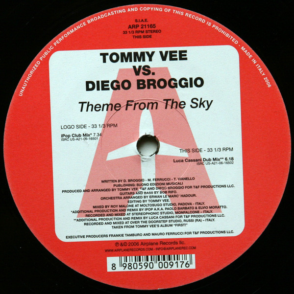 Tommy Vee vs. Diego Broggio - Theme From The Sky | Airplane! Records (ARP 21165) - 3 Tommy Vee vs. Diego Broggio - Theme From The Sky | Airplane! Records (ARP 21165) - 3