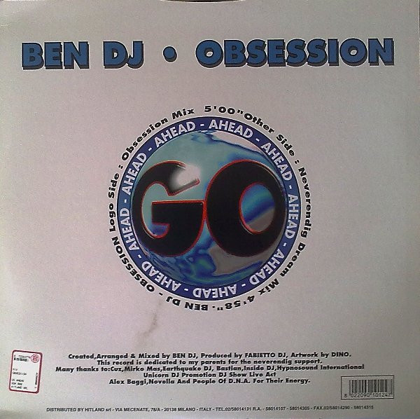 Ben DJ - Obsession | Go Ahead Records (GOA 008) - 2