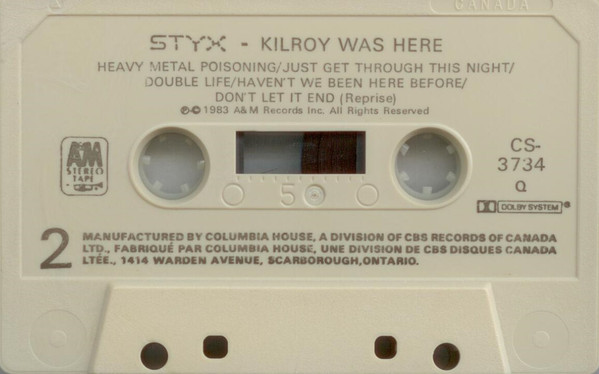 Styx - Kilroy Was Here | A&M Records (CS-3734) - 4 Styx - Kilroy Was Here | A&M Records (CS-3734) - 4