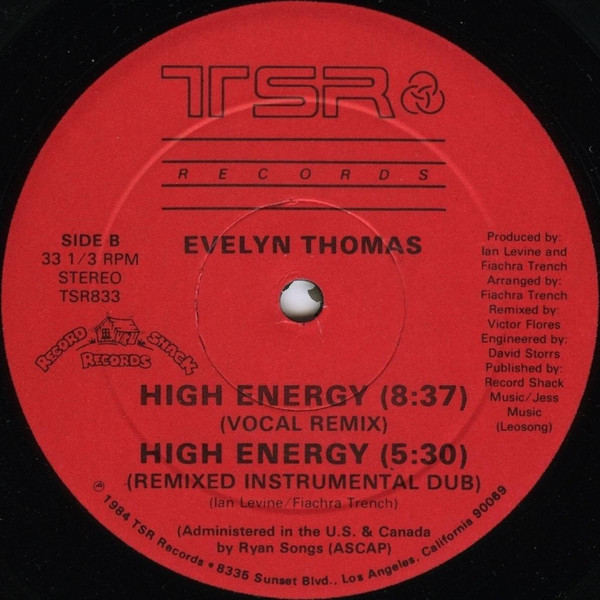 Evelyn Thomas - High-Energy | TSR Records (TSR-833) - 4 Evelyn Thomas - High-Energy | TSR Records (TSR-833) - 4
