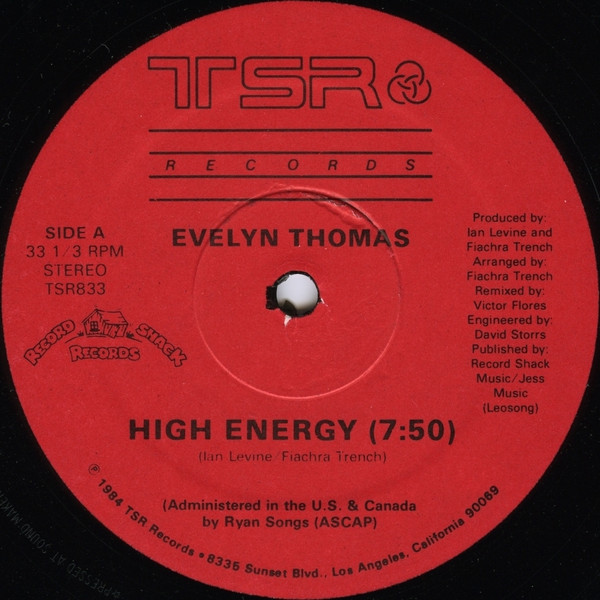 Evelyn Thomas - High-Energy | TSR Records (TSR-833) - 3 Evelyn Thomas - High-Energy | TSR Records (TSR-833) - 3