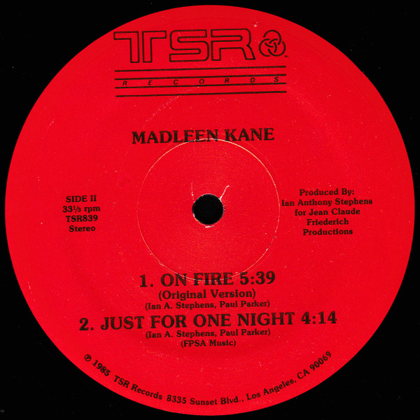 Madleen Kane - On Fire / Just For One Night | TSR Records (TSR 839) - 2 Madleen Kane - On Fire / Just For One Night | TSR Records (TSR 839) - 2