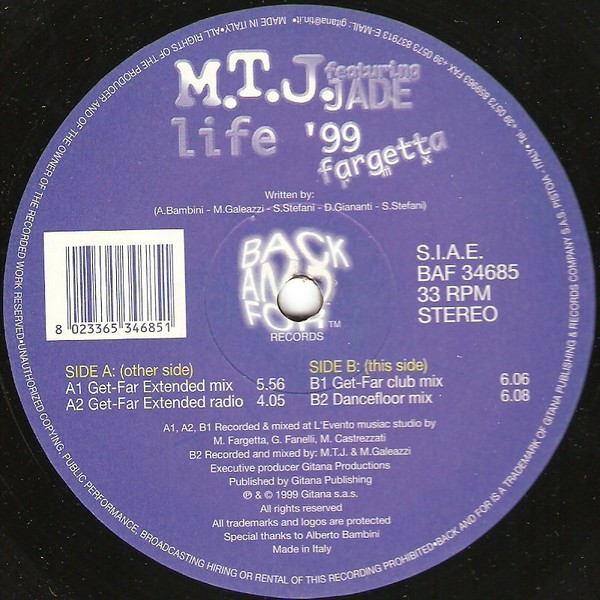 M.T.J.  &  Jade - Life '99 | Back And For Records (BAF 34685) - 2