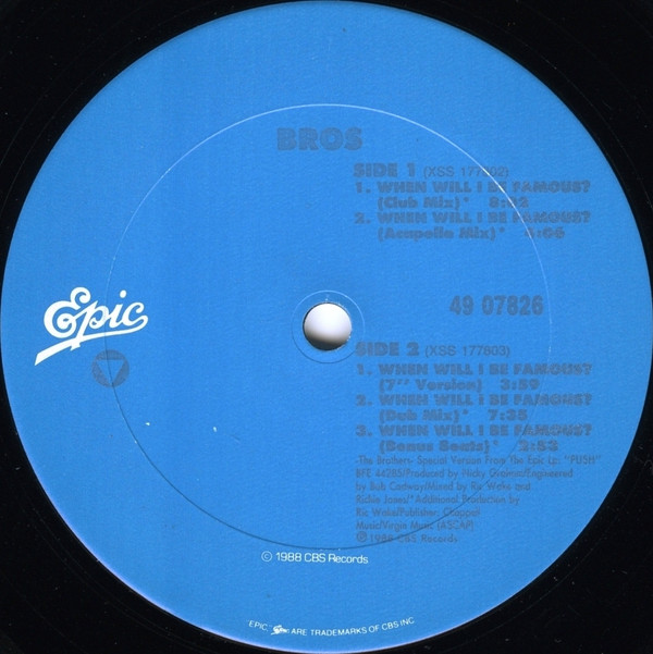 Bros - When Will I Be Famous? | Epic (49 07826) - 3 Bros - When Will I Be Famous? | Epic (49 07826) - 3