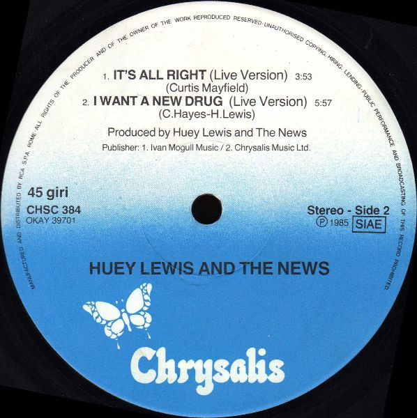 Huey Lewis And The News - The Power Of Love | Chrysalis (CHSC 384) - 4 Huey Lewis And The News - The Power Of Love | Chrysalis (CHSC 384) - 4