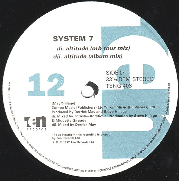 System 7 Featuring Ultra Naté - Altitude | 10 Records (TENG 403) - 7