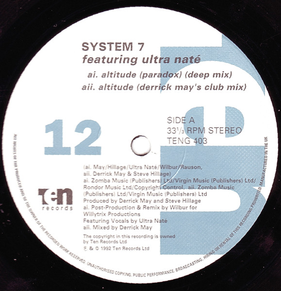 System 7 Featuring Ultra Naté - Altitude | 10 Records (TENG 403) - 4