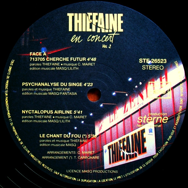 Hubert Félix Thiéfaine - En Concert Vol. 2 | Sterne (STE 26523) - 3 Hubert Félix Thiéfaine - En Concert Vol. 2 | Sterne (STE 26523) - 3