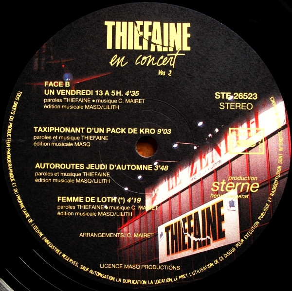 Hubert Félix Thiéfaine - En Concert Vol. 2 | Sterne (STE 26523) - 4 Hubert Félix Thiéfaine - En Concert Vol. 2 | Sterne (STE 26523) - 4