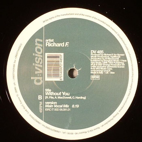 Richard F. - Without You | D:vision Records (DV 485) - 2 Richard F. - Without You | D:vision Records (DV 485) - 2