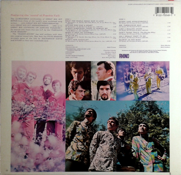 The 4 Seasons Sing Big Hits By Burt Bacharach... Hal David... Bob Dylan